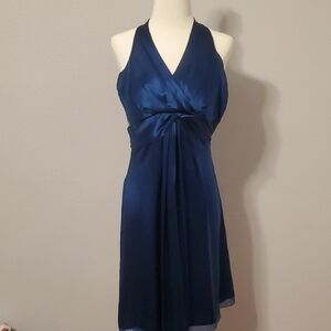 Elegant Blue Halter Dress